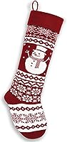 Vista 3 de Medias de Navidad de punto de estilo nórdico extra largas de 26 pulgadas en borgoñablanco para rellenos y decoración de repisas, paredes y escaleras