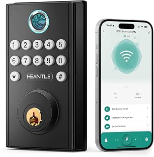WiFi Smart Lock Front Door - HEANTLE Keyless Entry Door Lock Fingerprint Keypad Bluetooth Alexa App Remote Control Price In India