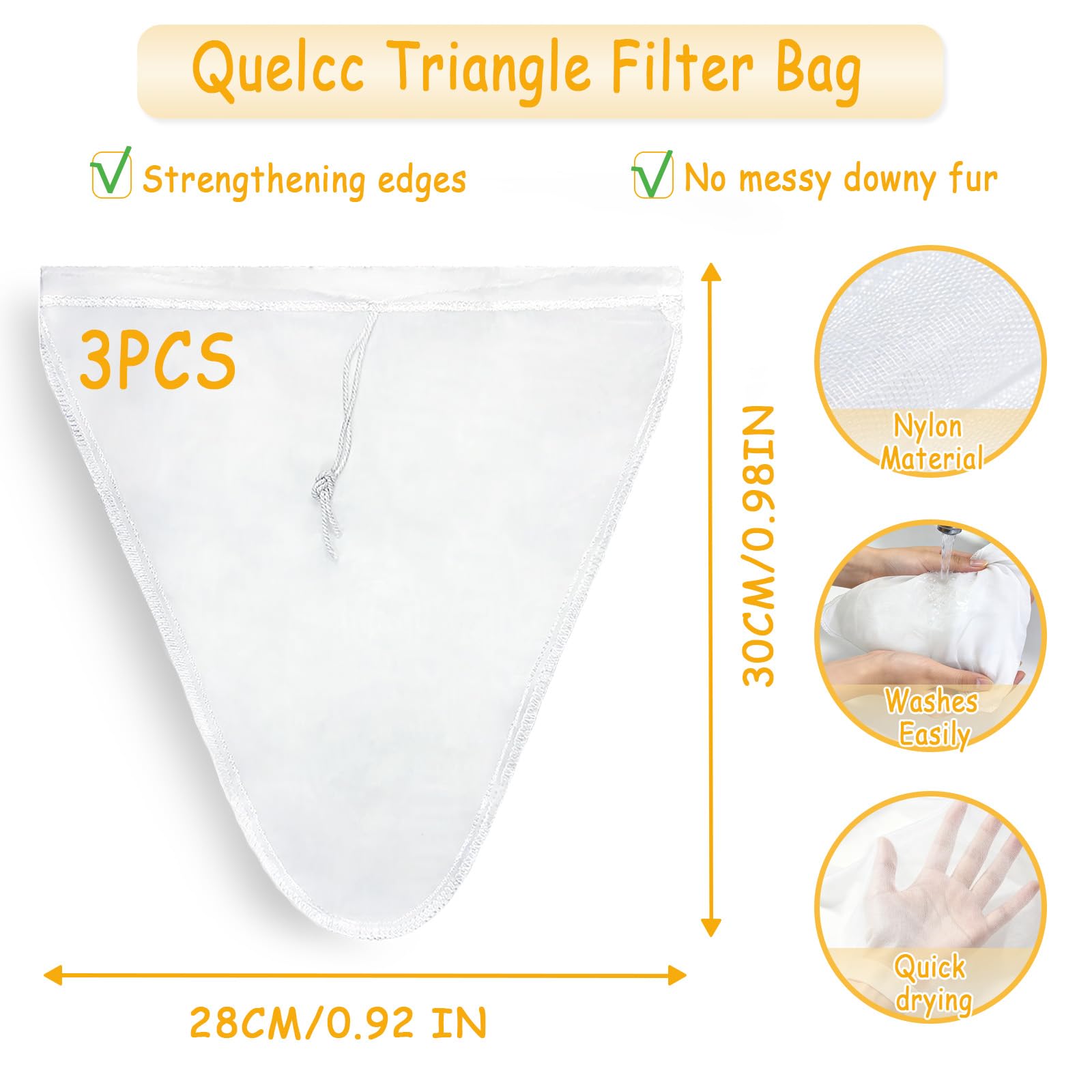 3 Piezas Tamiz Bolsas de Leche de Nuez, Colador de Yogur de Nailon, 28 x 30 cm, Filtro de Alimentos, Malla Fina para Queso, Jugo, Leche y Vegetales