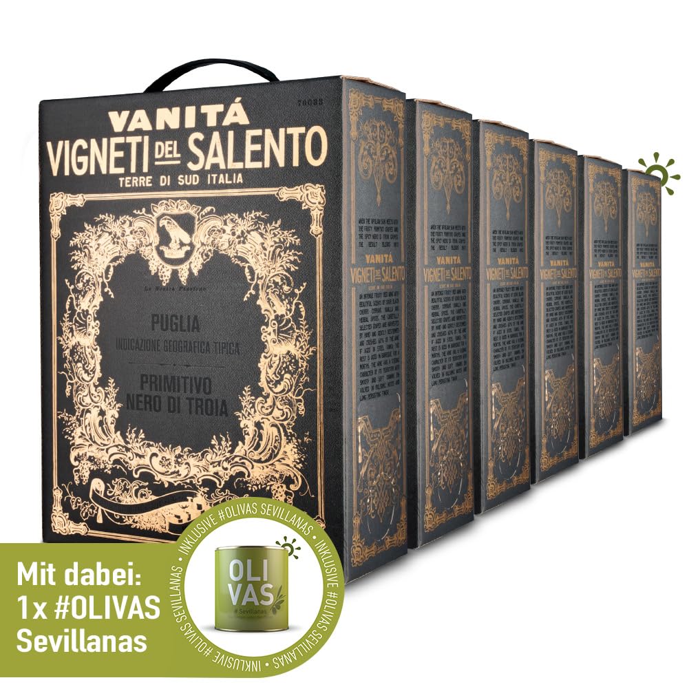 Farnese - Vigneti del Salento - Vanitá | Nero di Troia - Puglia IGT Primitivo Bag-in-Box (6 x 3 Liter) | Jean Jartin Sparpaket