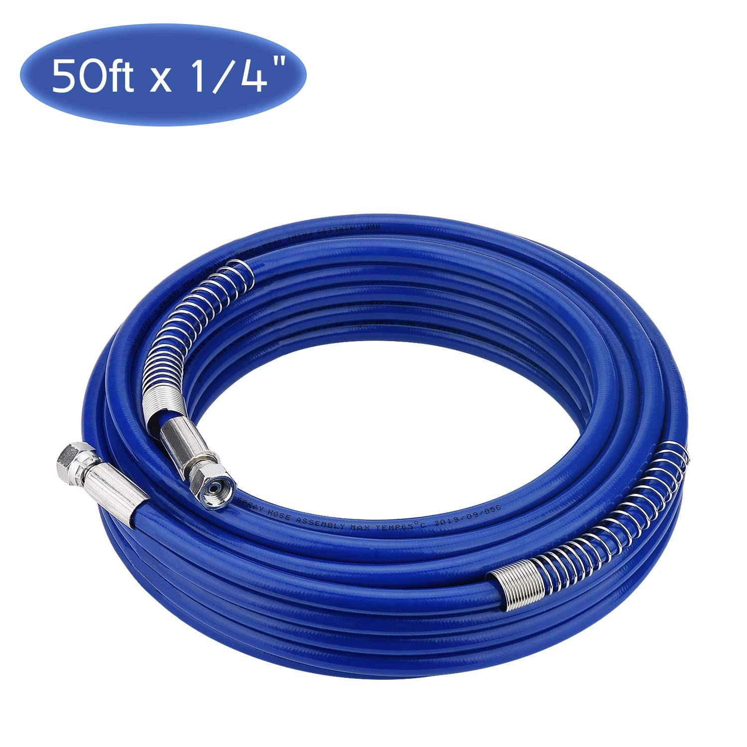 Tuyau pulvérisateur de peinture sans air de 15 m - Tuyau universel en fibre haute pression - Tuyau de pulvérisation pour pistolet pulvérisateur - Bleu eau