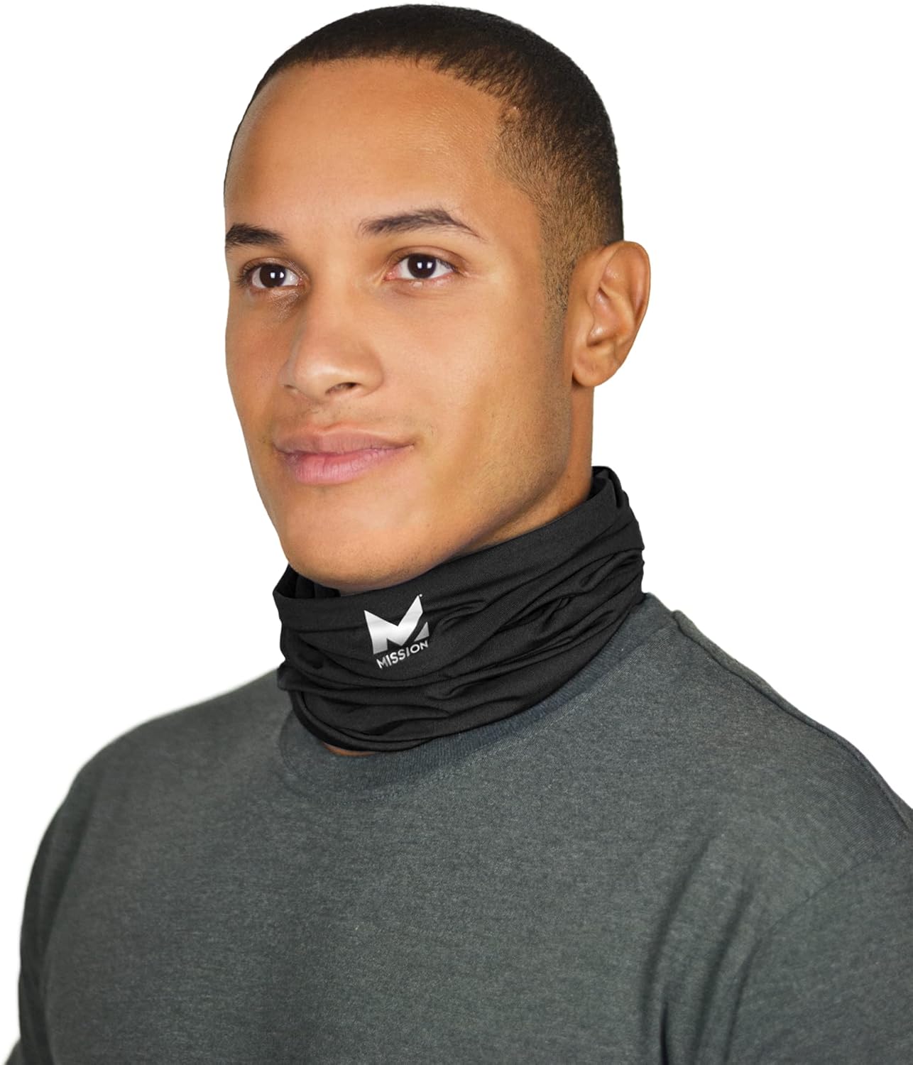 MISSION Cooling 12in1 Neck Gaiter, Black Lightweight