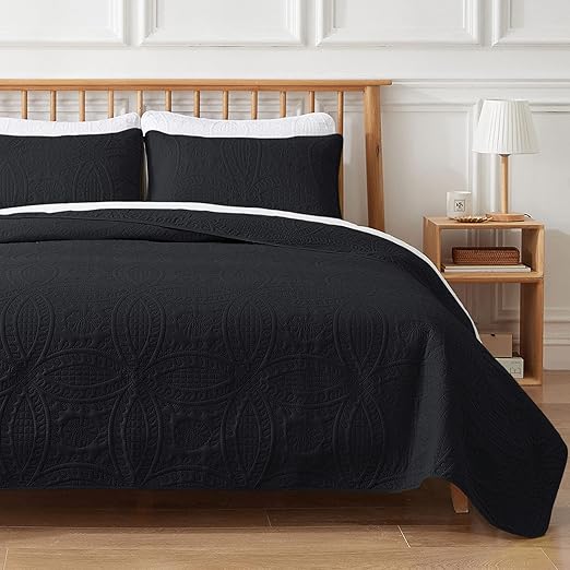 VEEYOO Bedspread Quilt Set Full/Queen Size Soft Microfiber