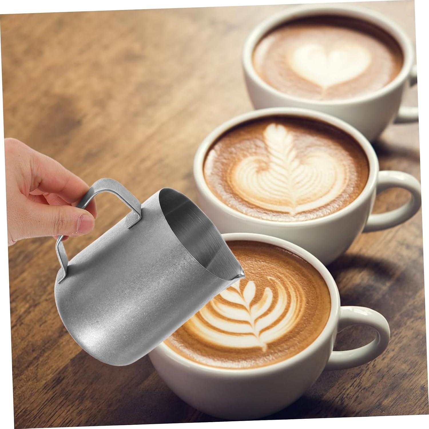 Vintage Stainless Steel Milk Frothing Pitcher for Espresso Machine Latte Art with Precision Spout Steam Milk Jug for Coffee and Tea Retro Style Frother Cup for Home and