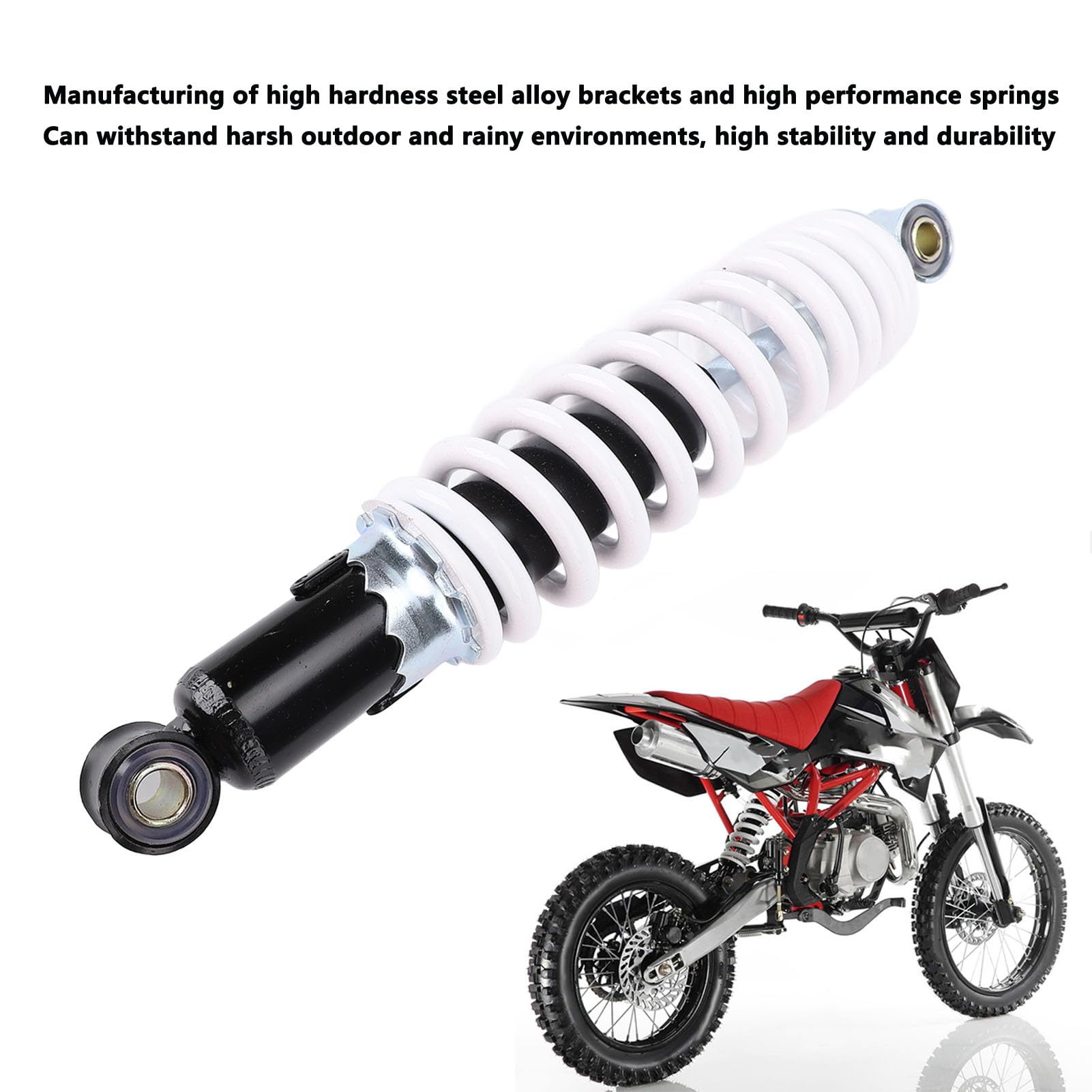 Ammortizzatore Per Moto 280mm Con Molla Regolabile Da 8mm, Carico 220LBS, Sospensione Ad Alta Resistenza Per Bike E Scooter