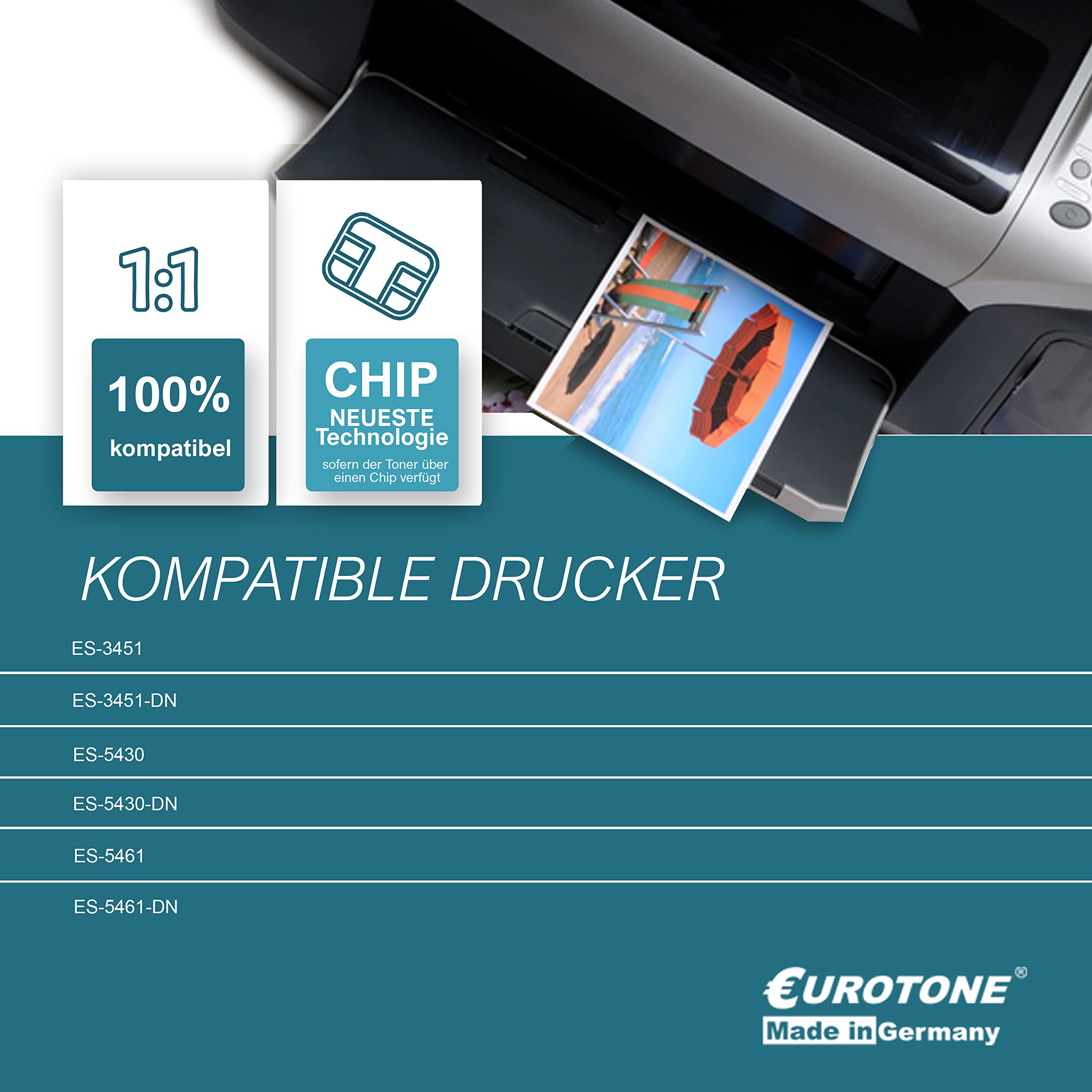 Eurotone 4 cartuchos de tóner compatibles con Oki ES 3451 5430 5461 DN MFP sustituye a 44469814 44469740-44469742