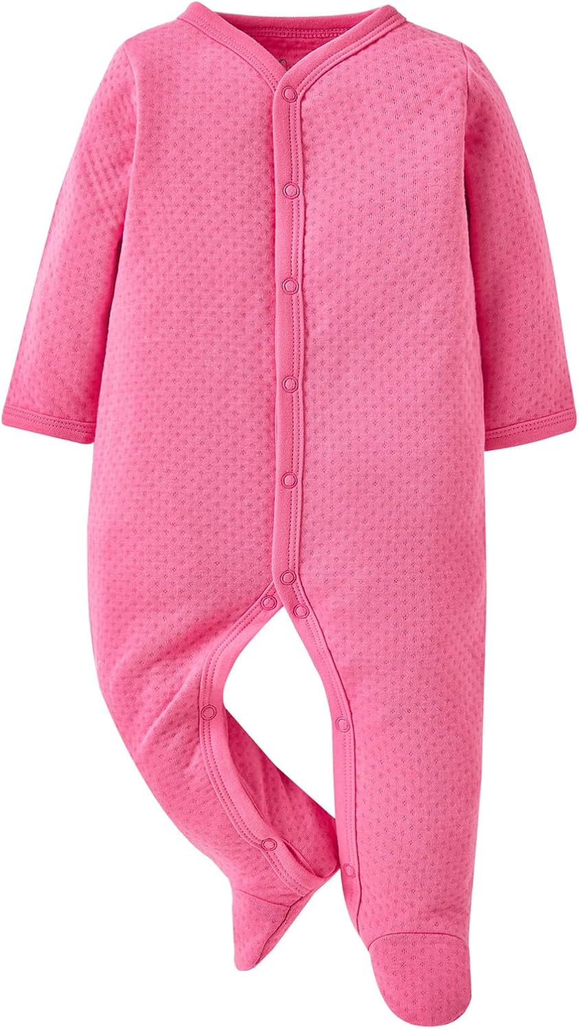 Baby Fall Outfit Footie Jumpsuit Long Sleeves Playsuit Wither One-piece Air Layer Clothing for 0-12 Months