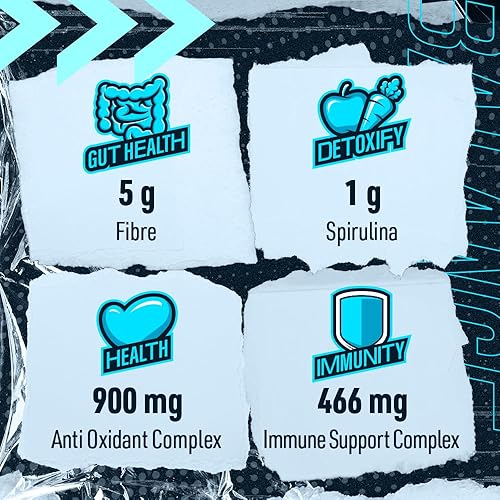 Miniatura 4 de Blue Star Nutraceuticals ROUGHAGE - Superalimento en polvo de 38 frutas y verduras  Sin sabores artificiales ni edulcorantes  Sabor increíble (piña