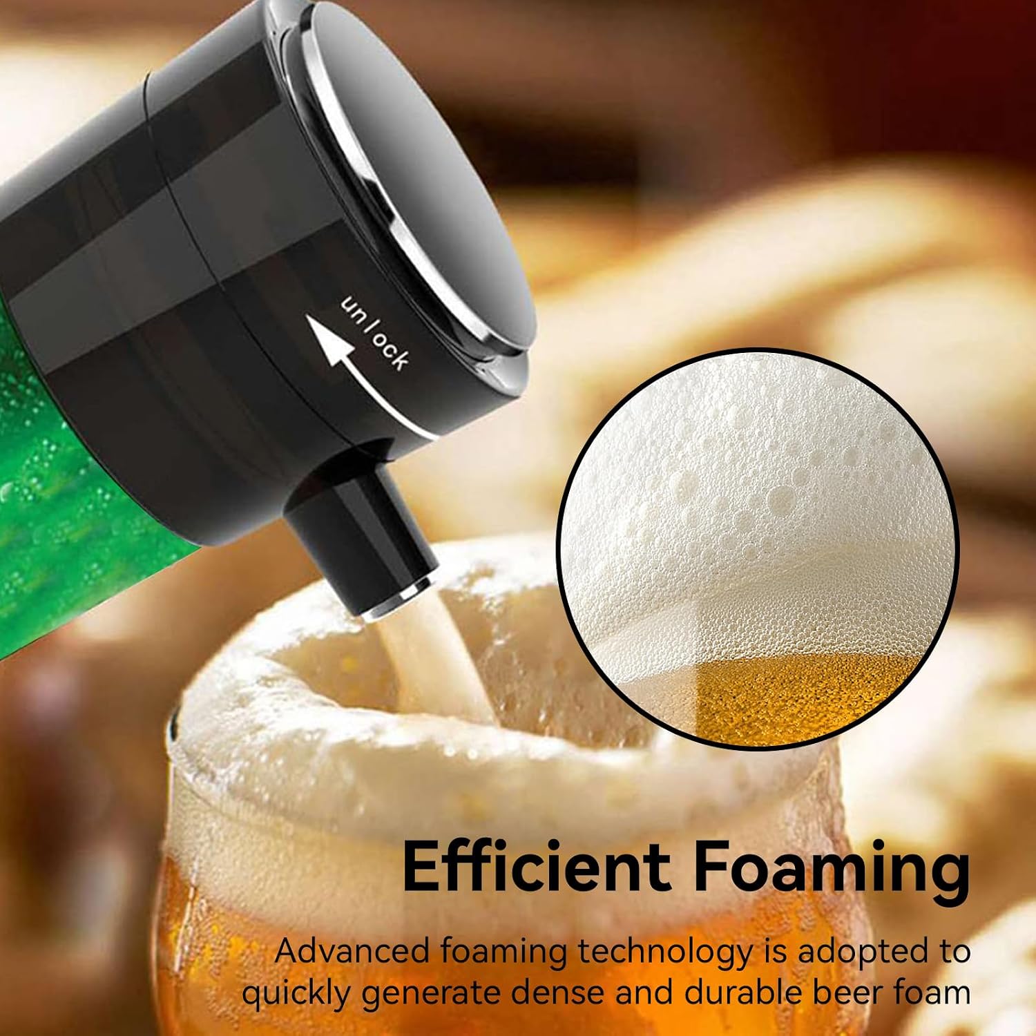 Can Beer Foam Maker, Mini Keg Growler, Portable Beer Ultra Fine Foam Dispenser Mini Kegerator for Home, Ultra Fine Foam Enhance, Keep Beer Taste Longer image 5