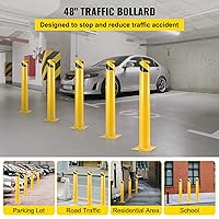 Vista 2 de BestEquip Bolardo de seguridad 48-4.5 Bolardo de barrera de seguridad 4-1/2" DE 48" de altura Revestimiento de polvo amarillo Barrera de seguridad