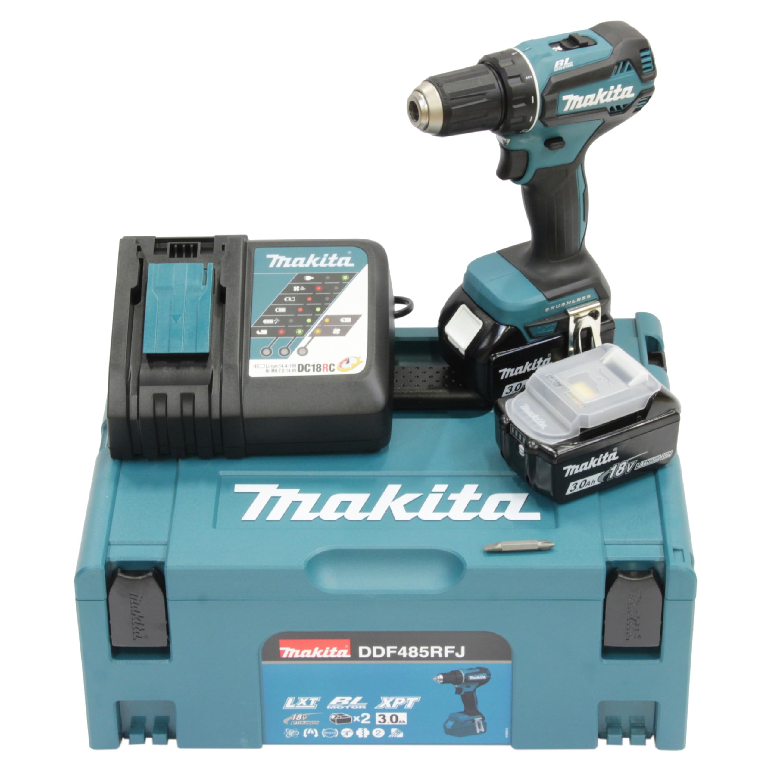 Makita DDF485RFJ Cordless Drill Driver Li-Ion 18V 2x 3.0Ah 50Nm