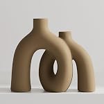 Hug Donut Decorative Vase Set - Sage Green Modern Nordic Boho Style Vases Home Decor,Matte Ceramic Decorations for Living Room Shelf, Bookshelf Mantle Entryway Table or Console Décor(Green)