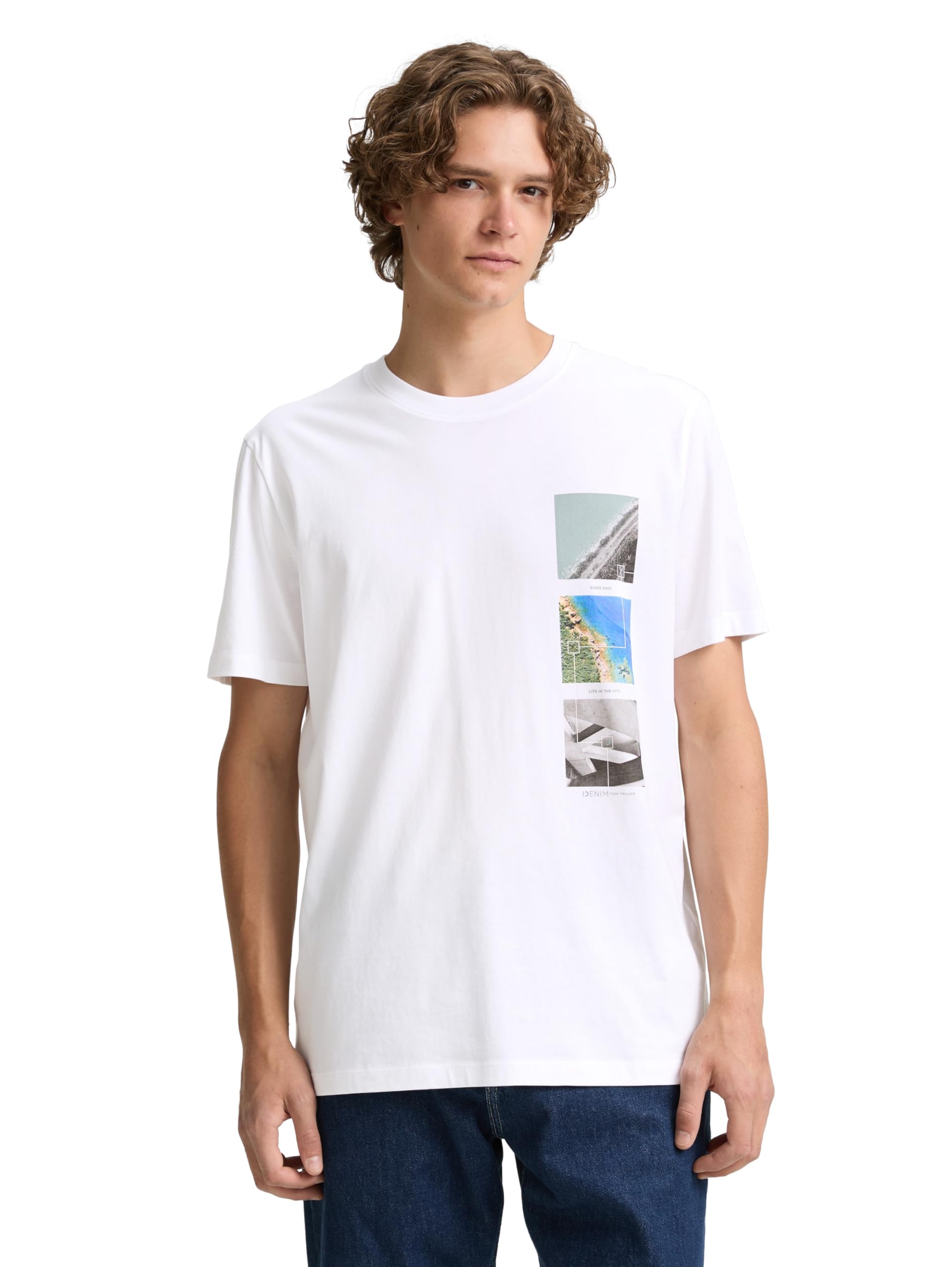 TOM TAILOR Denim Men's T-Shirt, 20000 - White, XS