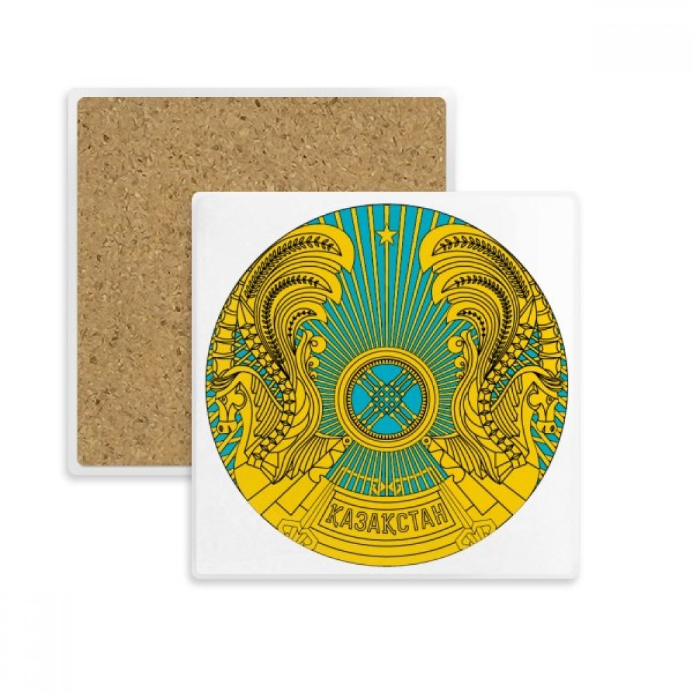 Tasse Kazakhstan pour le bureau avec son coaster en pierre absorbant