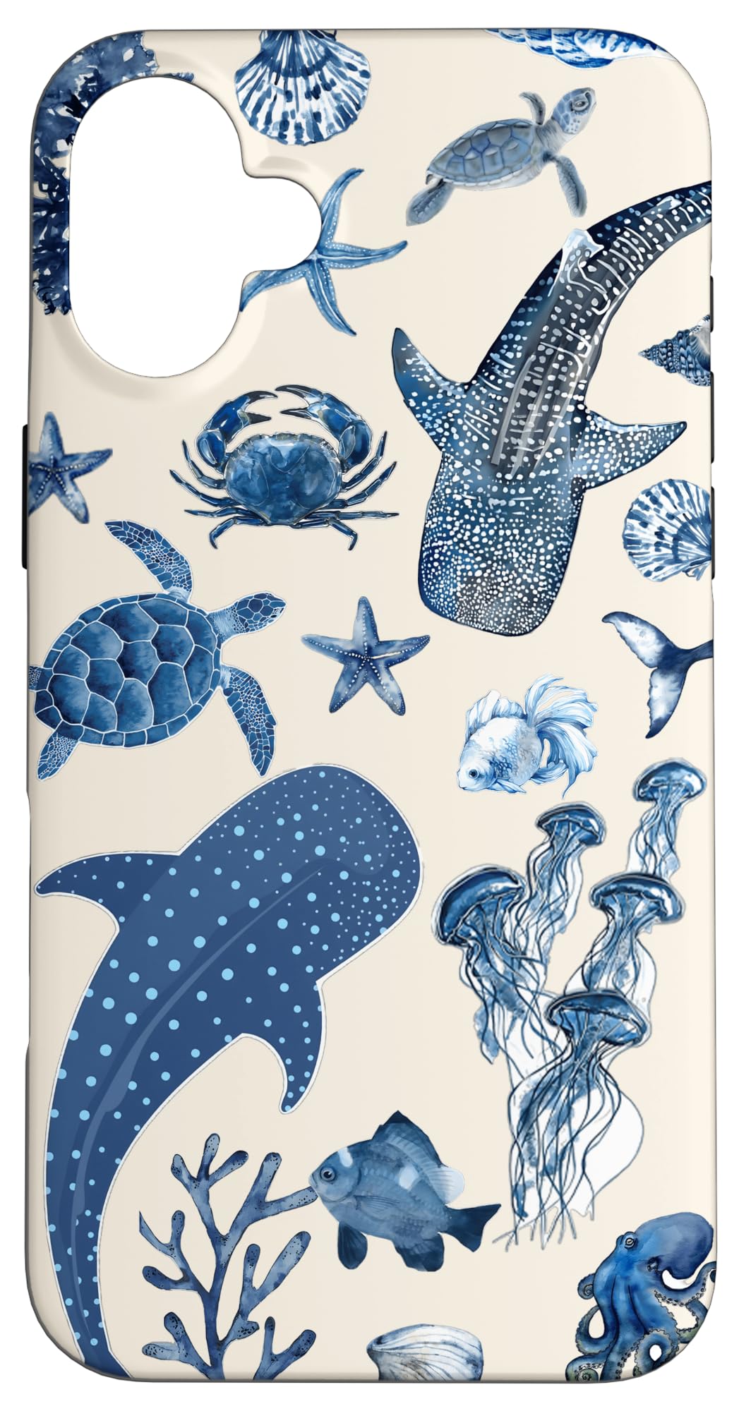 Ocean Sea Coral Reef Whale Shark Case for iPhone 16 Plus