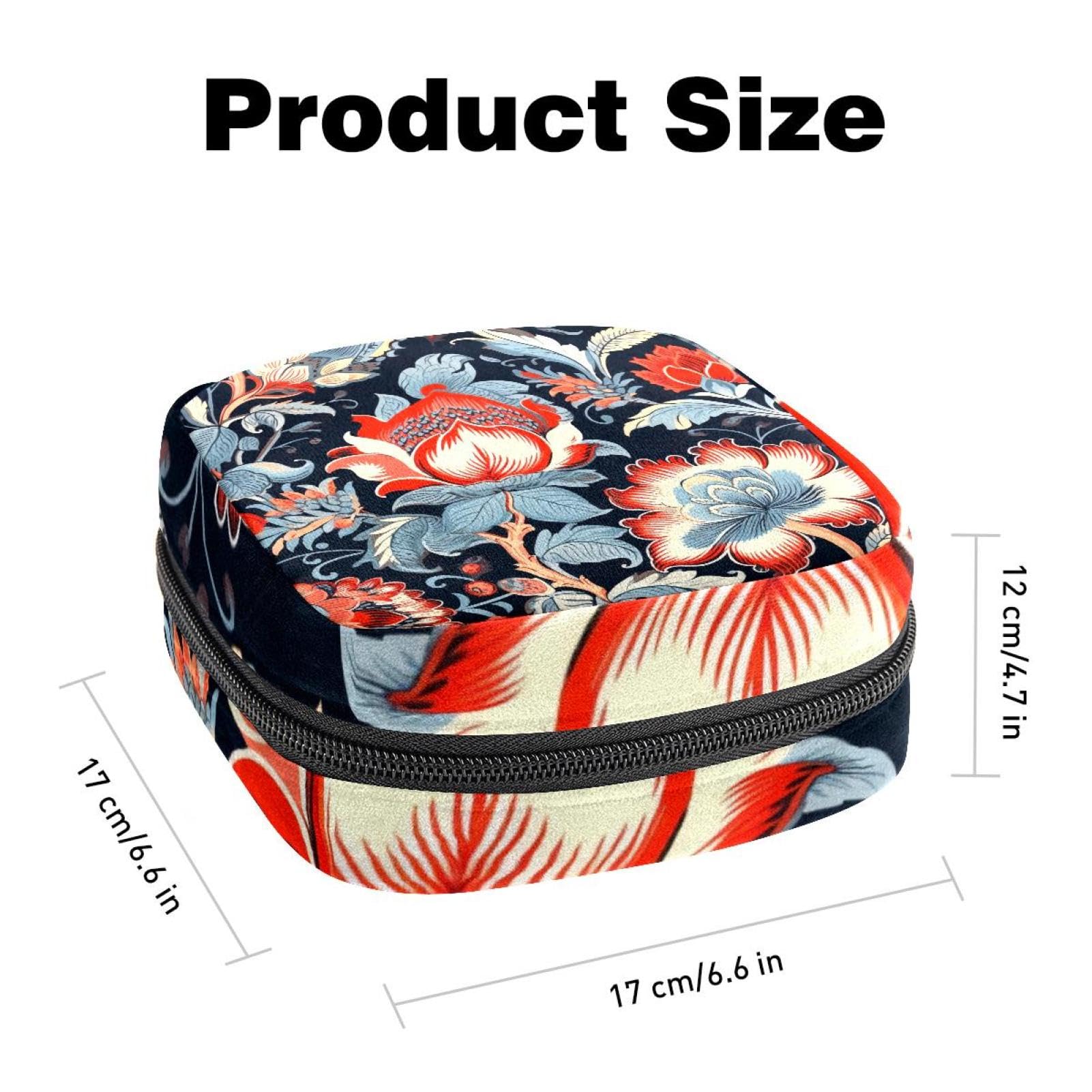 Sanitary Pads Bags, Boho Flower Menstrual Cup Pouch Nursing Pad Holder, First Period Kit Bags for Teen Girls Women Ladies