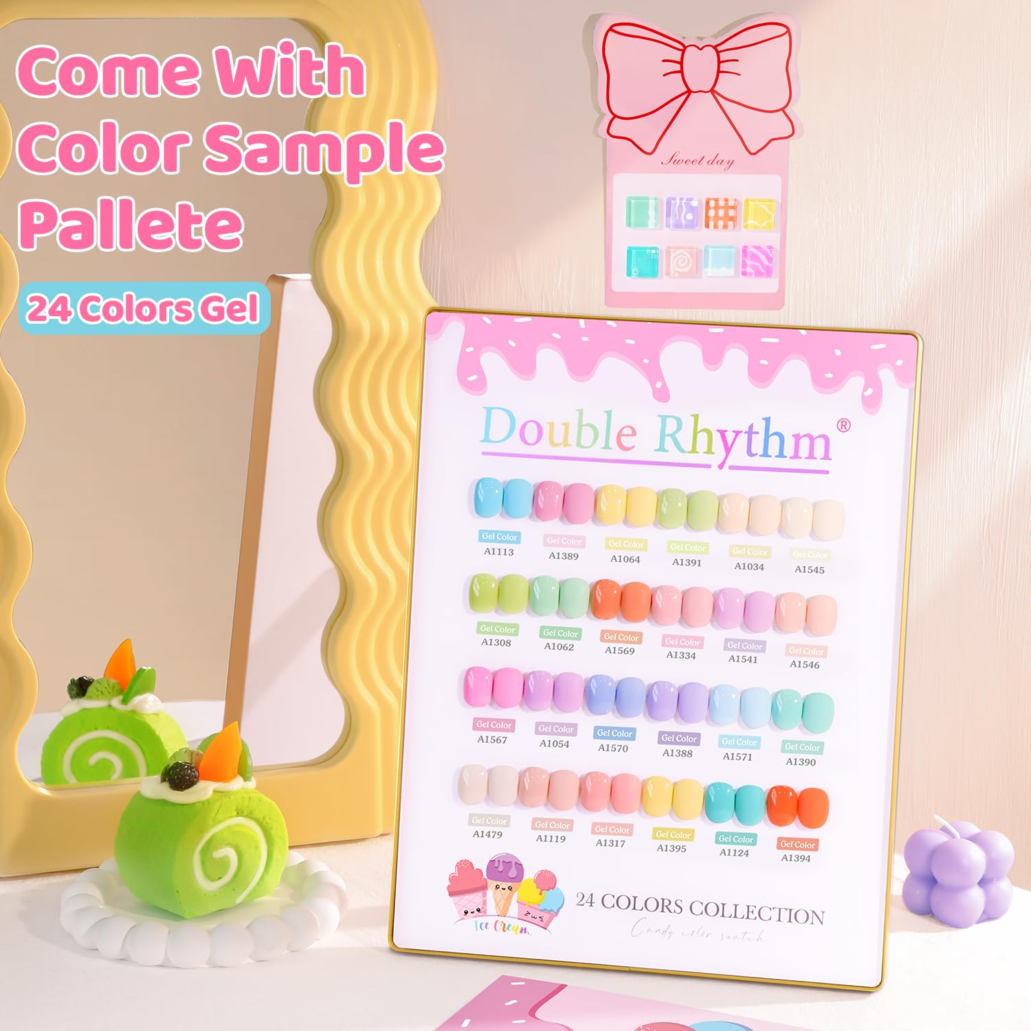 Double Rhythm Juego de 28 esmaltes de uñas de gel de 1 onza/0.5 onzas, juego de esmaltes de uñas de gel extraíbles del mismo color para manicura y arte de uñas, ideal para salón de belleza o Cas