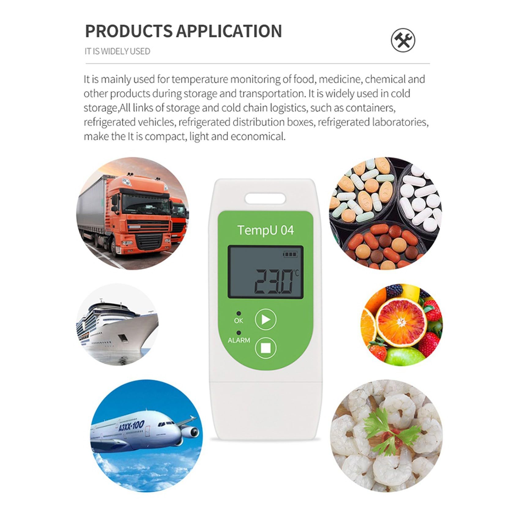 2X Registrador de Datos de Temperatura USB TempU04 con Capacidad de 32000 Puntos Registrador de Datos de Temperatura Reutilizable 30% de Descuento
