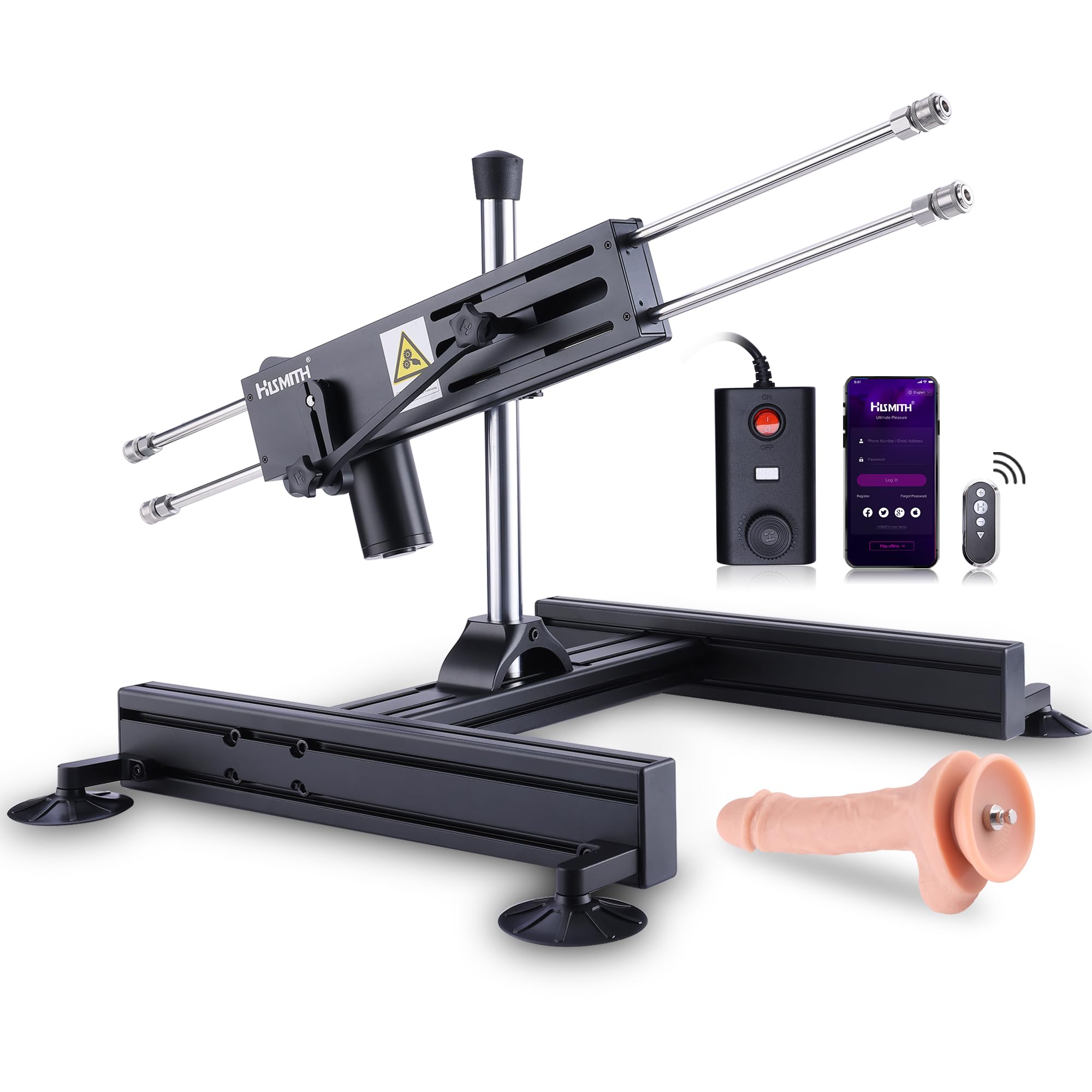 Hismith Premium Sex Machine, 100W Double Penetration Duo Play KlicLok Love Thrusting Machine 2.0 Pro with Intelligent APP Control