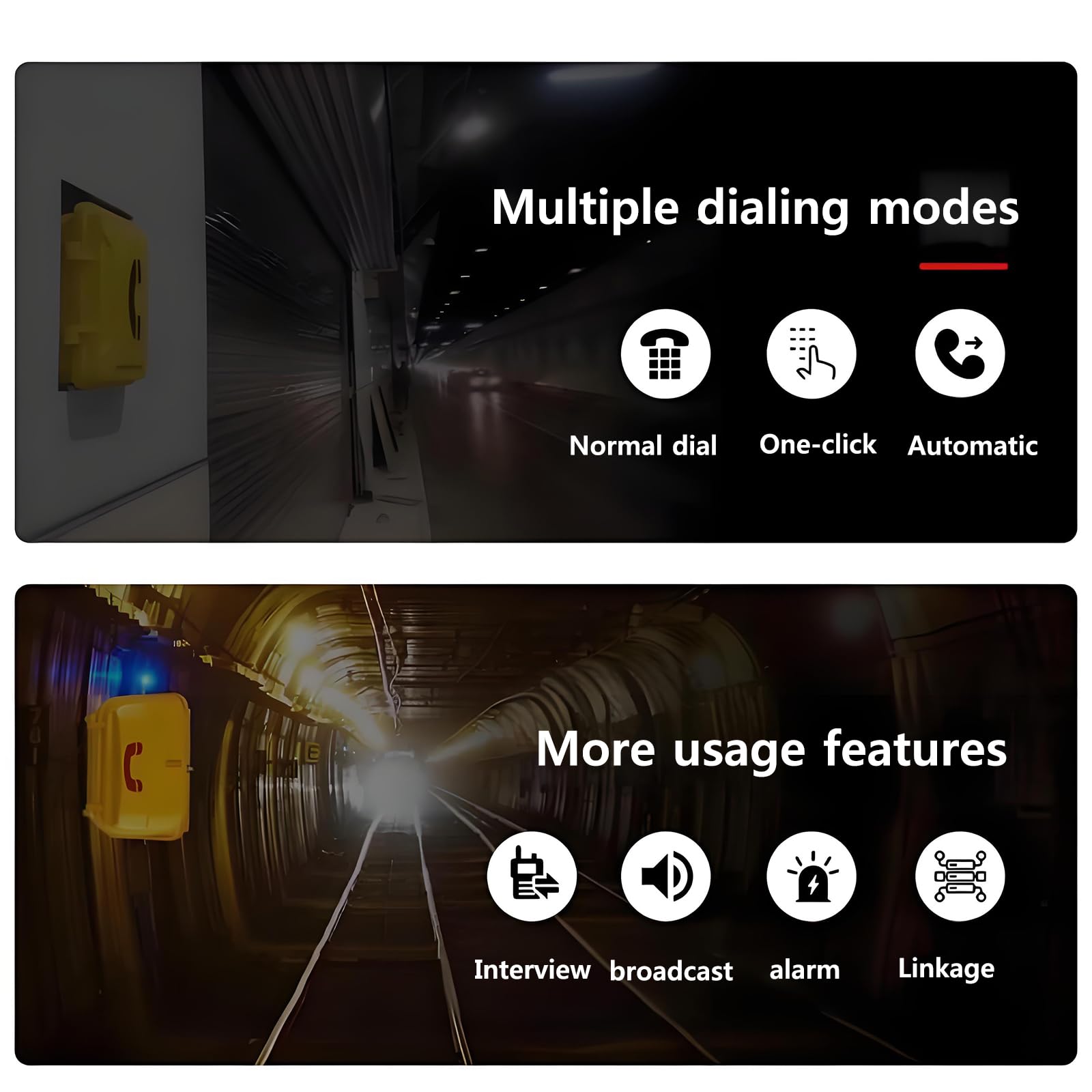 Telefono di emergenza antideflagrante con allarme sonoro, connessione di rete IP, selezione rapida, altoparlante esterno per centrali elettriche, stazioni di servizio