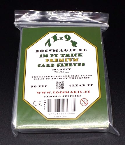 docsmagic.de 50 Premium Thick Card Sleeves - 130 PT - 3" x 4" Standard Size - 71 x 94 mm Fundas