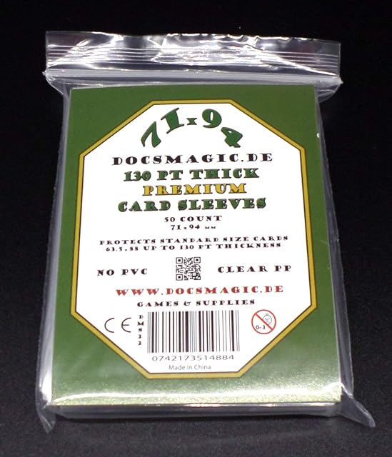 docsmagic.de 50 Premium Thick Card Sleeves - 130 PT - 3" x 4" Standard Size - 71 x 94 mm Fundas