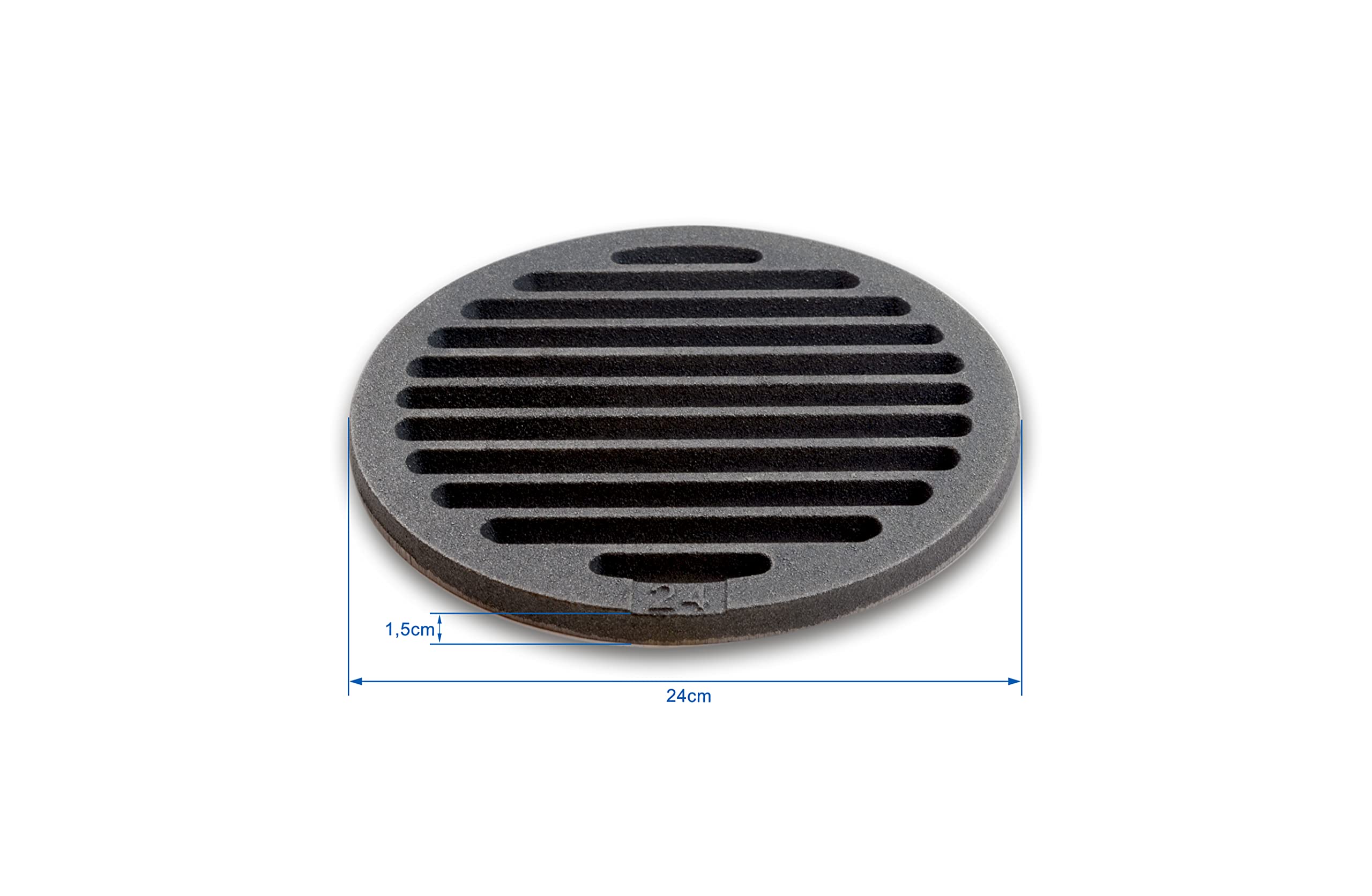 Grillrostprofi - Feuerrost Kohlerost Ascherost Kaminrost, rund Durchmesser 24 cm - das Original aus massivem Gusseisen von Ihrem Grillrostprofi.