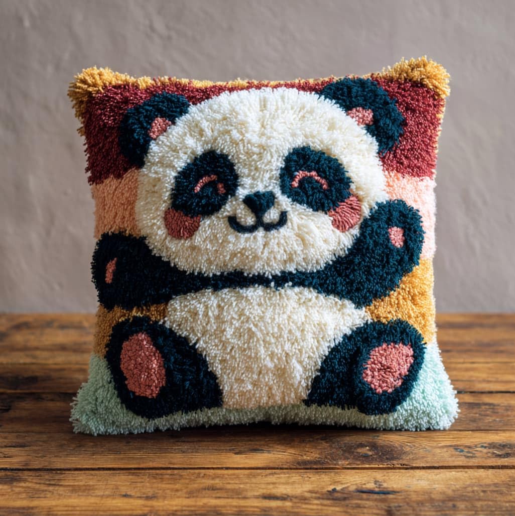 AxiangziK 17x17in Latch Hook Kits for Adults Beginners,Cute Panda