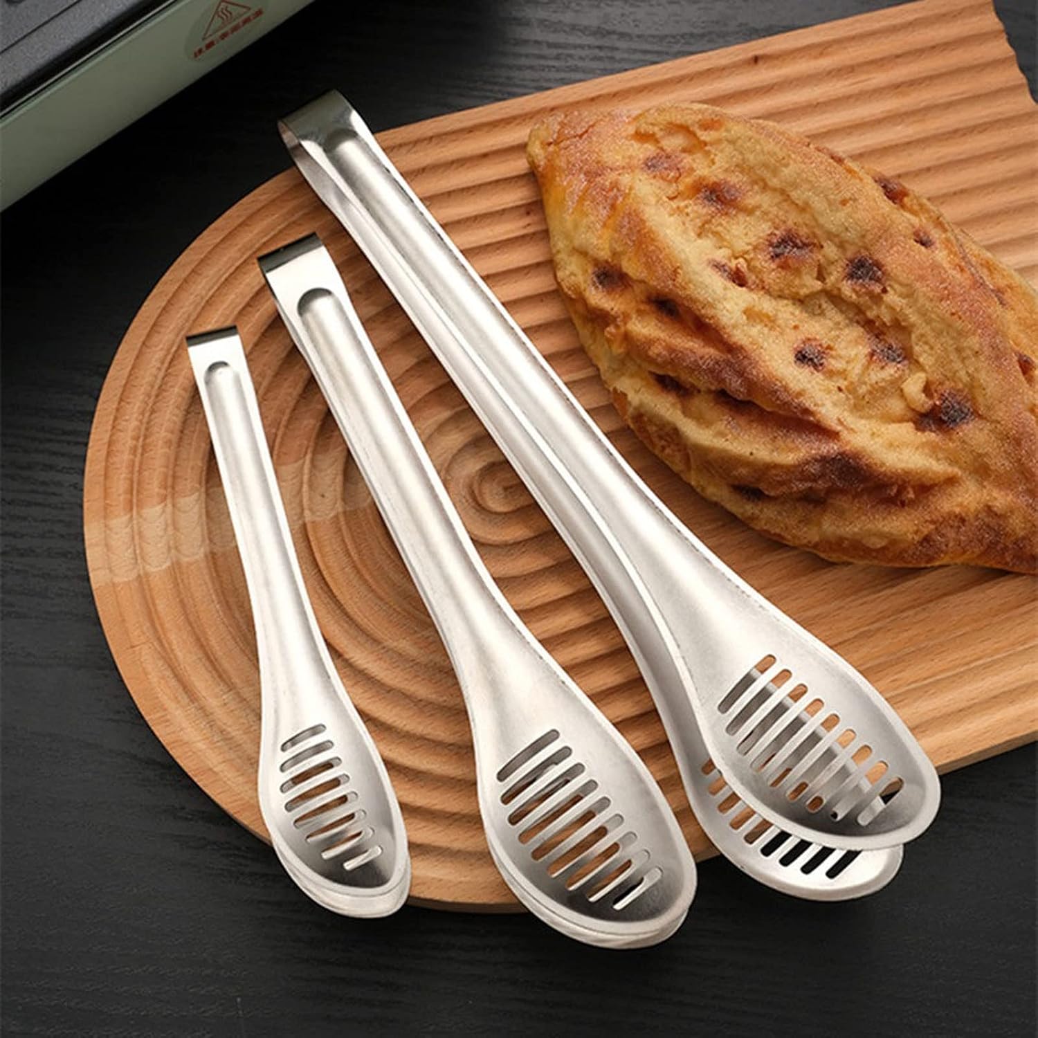 Cooking Tongs 1pc Hollow Kitchen Barbecue Food Tongs Stainless Steel Meat Salad Clip Multifunctional Home Cooking Utensils Tongs(Medium)