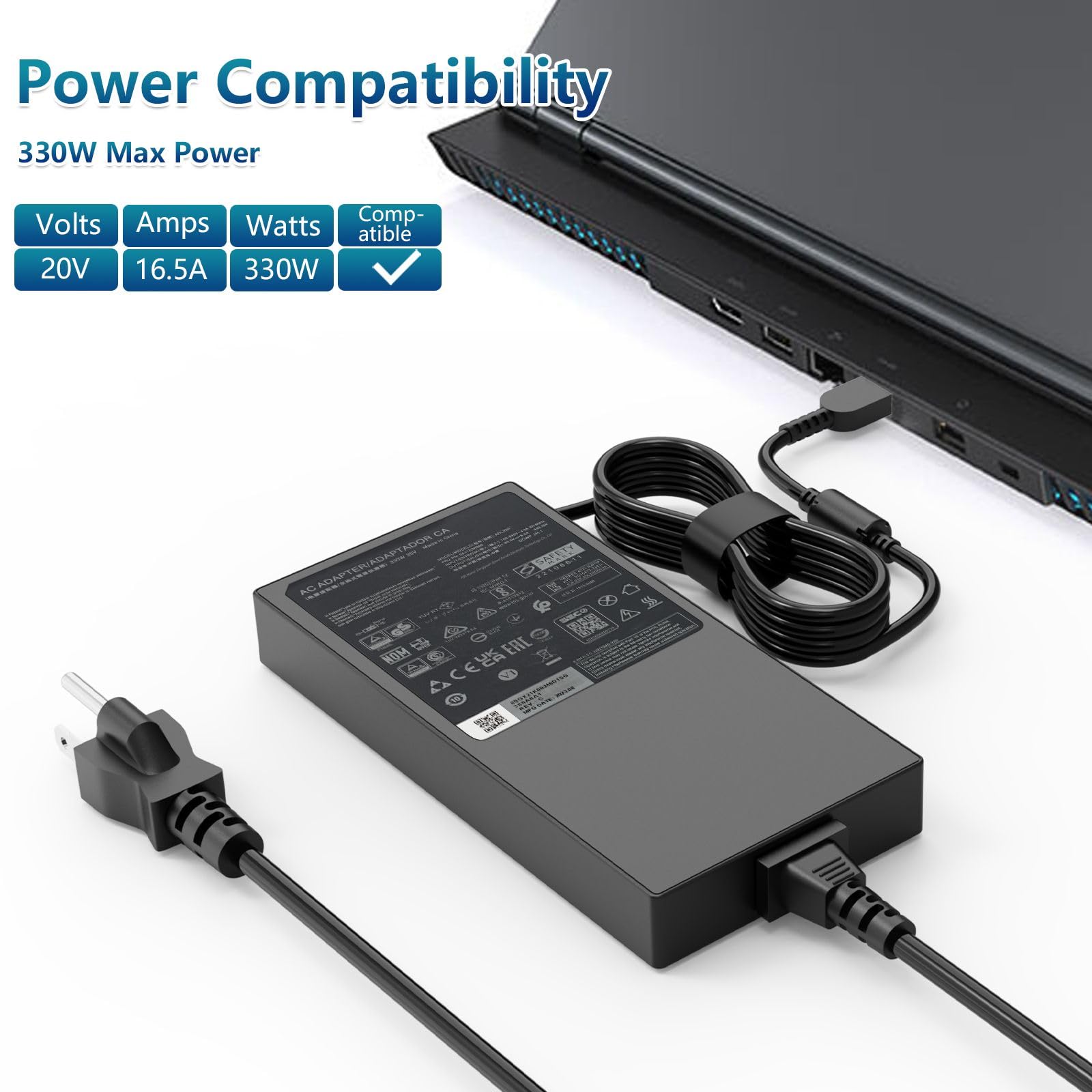 Alimentatore Lenovo Legion 330W GaN 20V ADL330SDC3A – Per Legion 7 Pro, Legion 5 – Usato