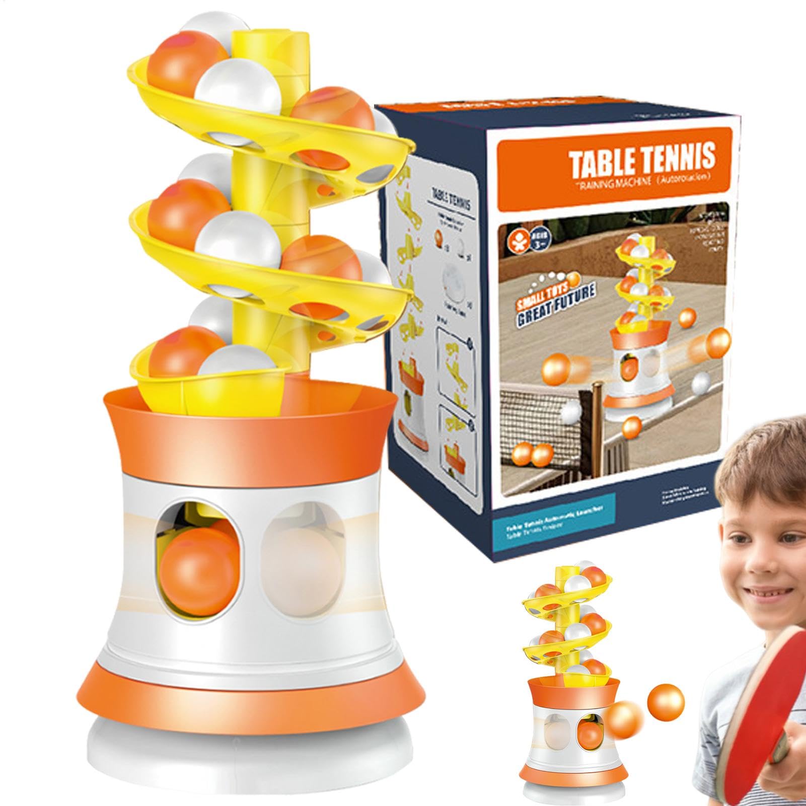 Pong Machine - Pong Automatic Ball Machine Shooter con 16 palline - Portatile Ball Thrower Table Tennis Macchina di Servizio Automatico per principianti per