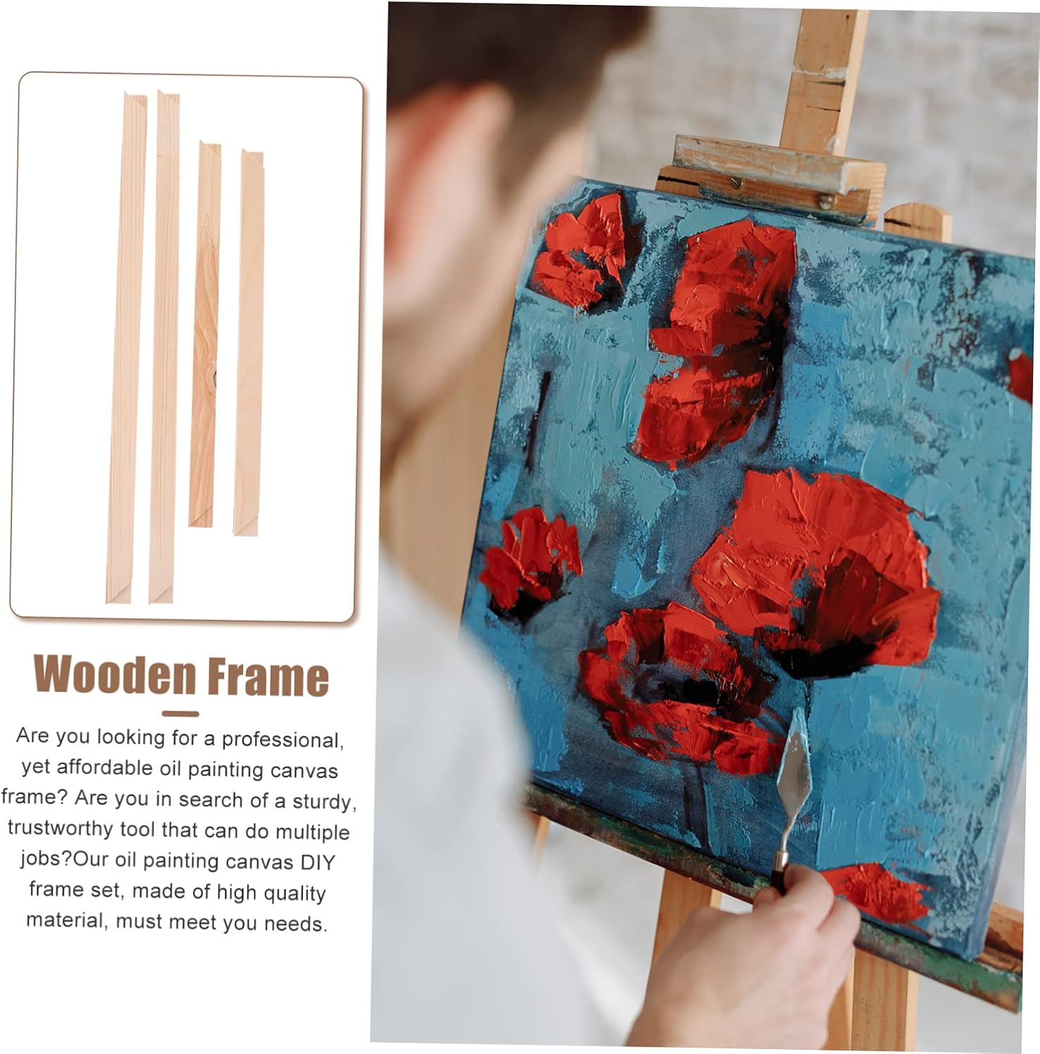 Wooden Oil Painting Frame DIY Canvas Stretching Bars