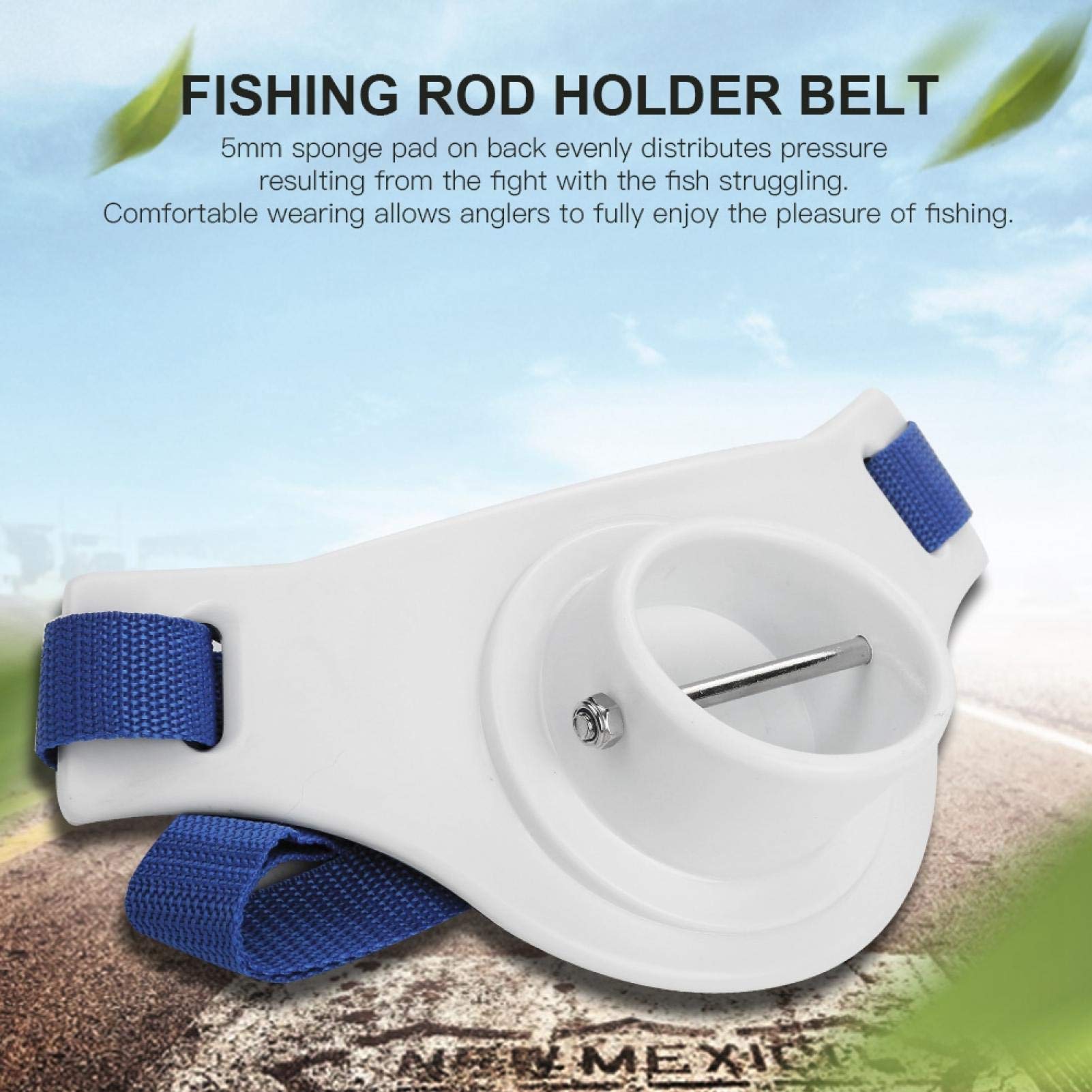 Cyrank Waist Rod Holder, Adjustable Fishing Belt Rod Holder with Stainless Steel Insert Locking Pin EVA Foam Padded Fishing Fighting Belt Boat Fishing Rod Holder for Men Women