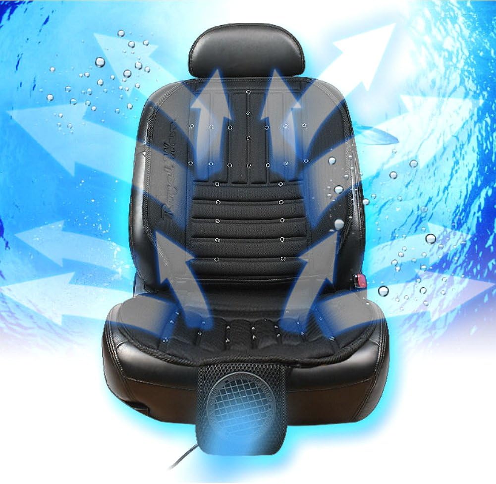 Wind Force Ventilated Cooling Car Seat Cushion Black 12V/24V Automotive Ver2