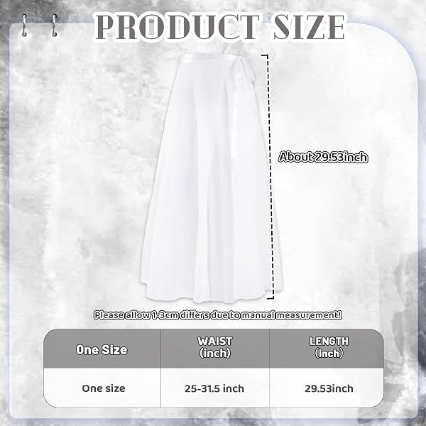Baisdan Jupe Danse Classique, Jupe Ballet Longue Portefeuille en Mousseline avec Ceinture Réglable pour Femmes - 3