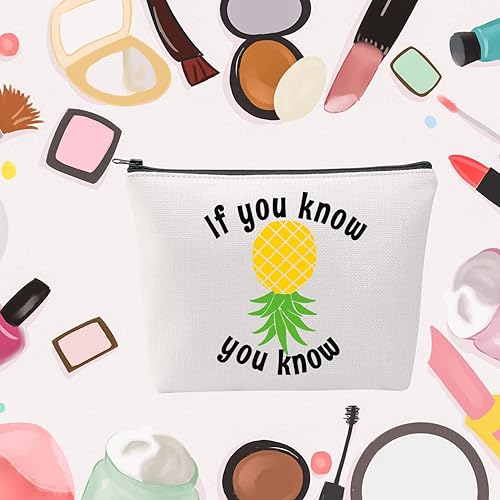 Miniatura 7 de MNIGIU Bolsa de cosméticos divertida de piña al revés Bolsa de maquillaje de piña Swinger Regalo de fiesta de regalo, Piña al revés., Monedero