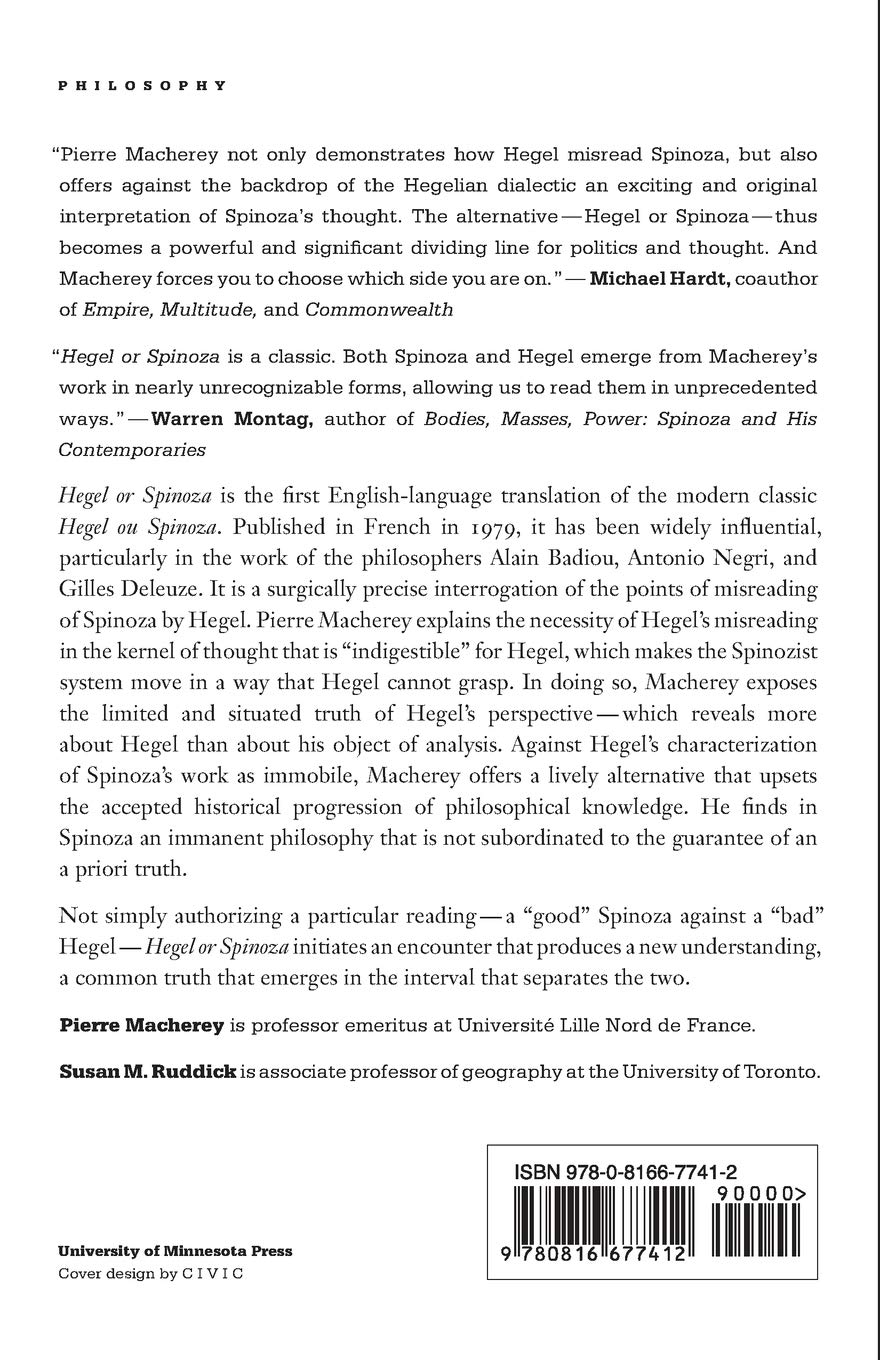 Hegel or Spinoza