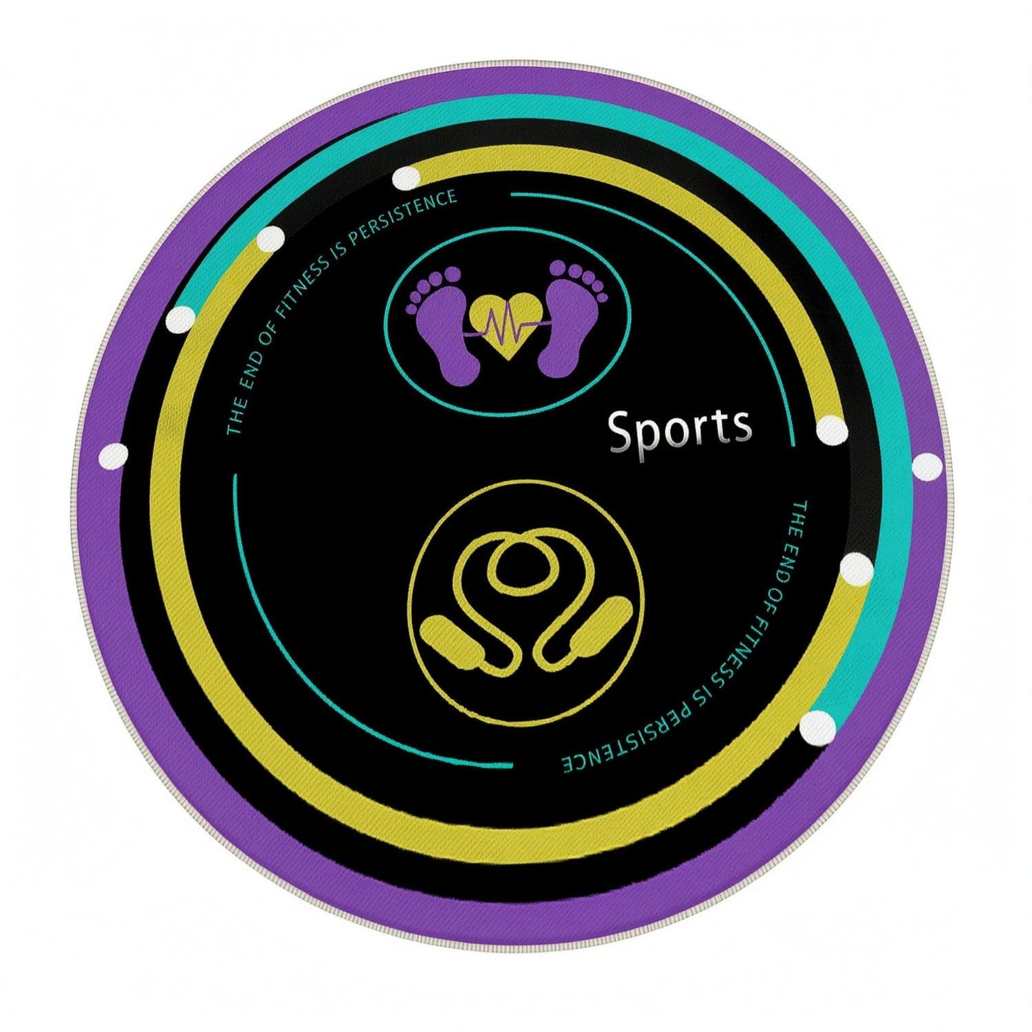 Non-Slip Jump Rope Mat Cushioned 80cm Heart Lemon Yellow | Surface Grip Stability Comfort Noise Control Yellow 80cm Heart Lemon-image-45