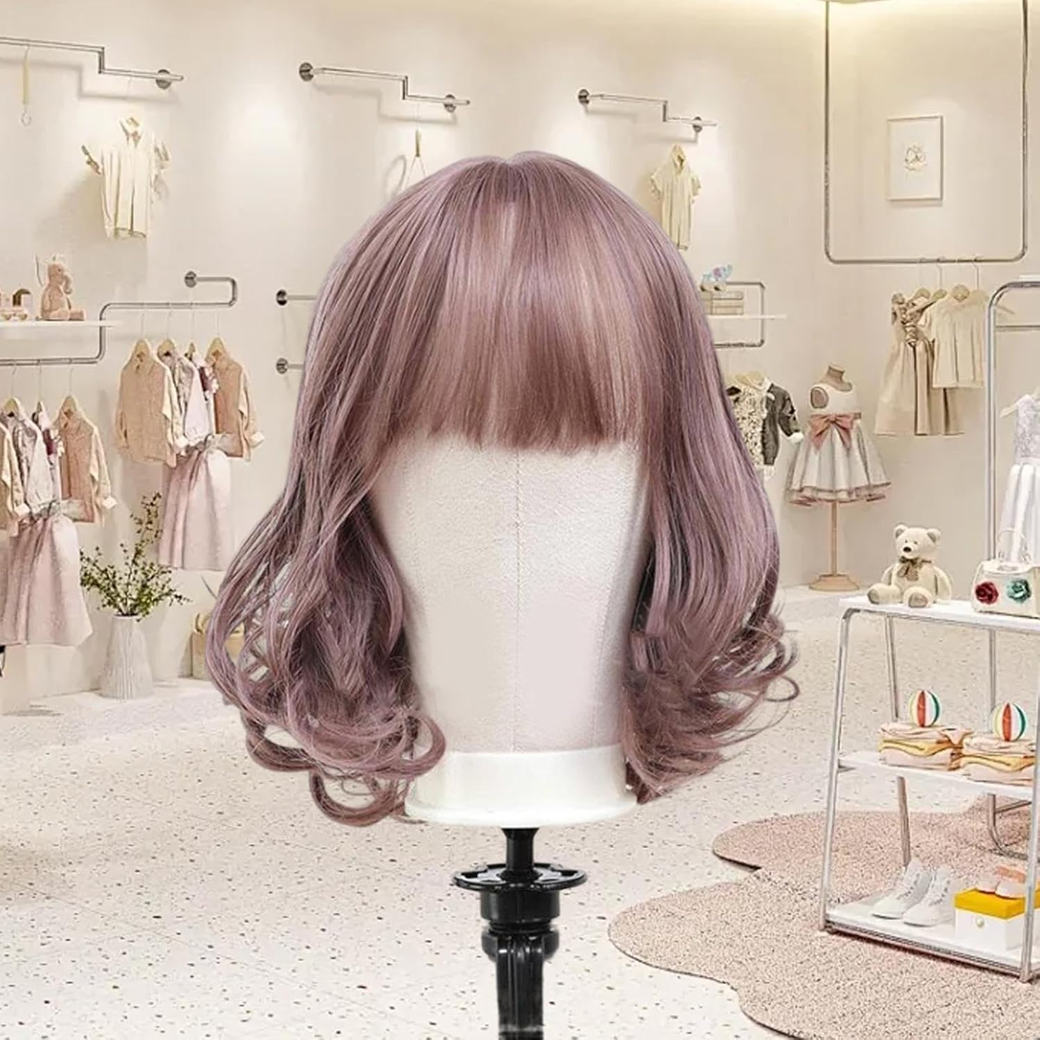 harayaa Wig Display Stand with Canvas Head and Mounting Features for Barbershops, 24inch