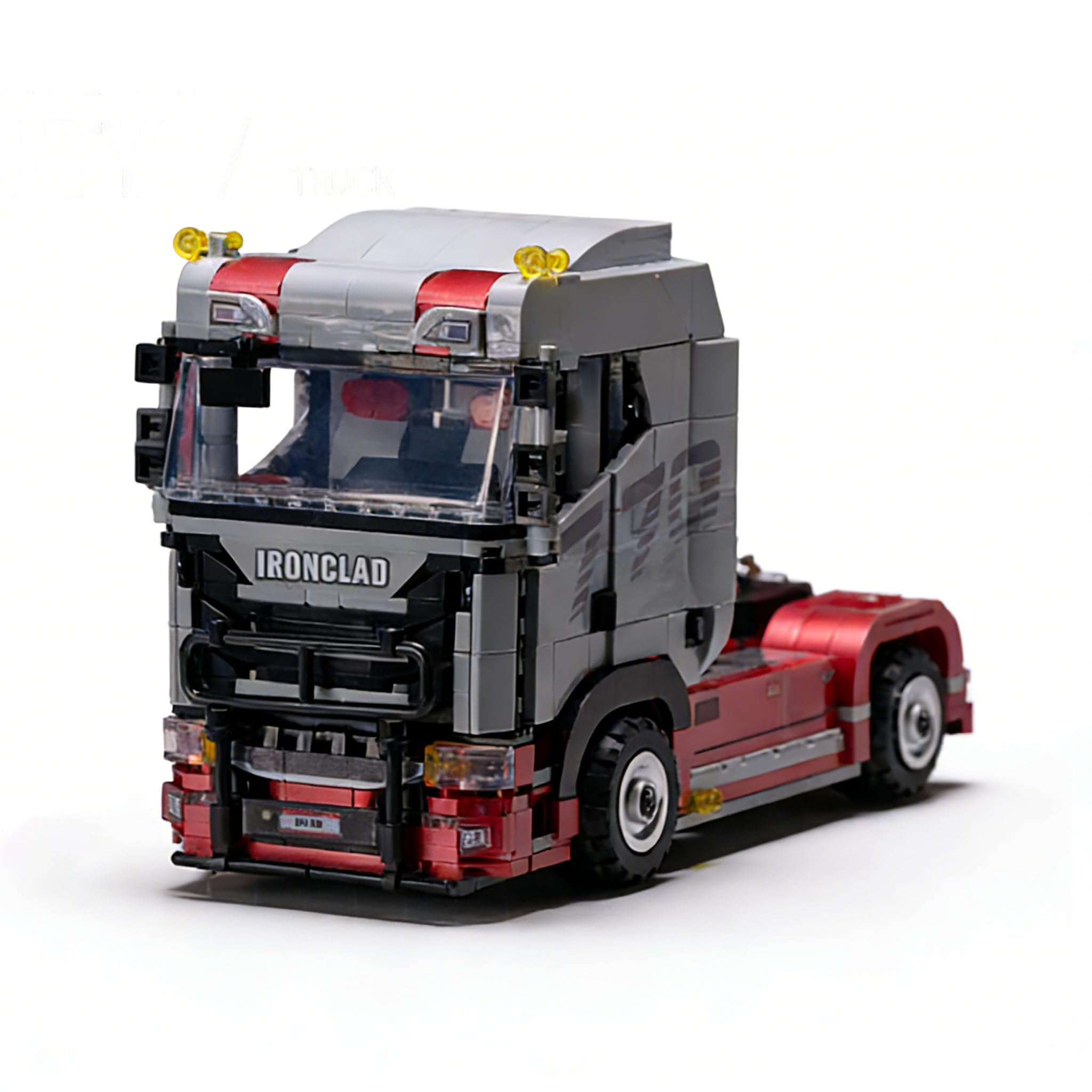 SANFUNET Scania Performance Edition Truck Model Building Kit - Red Heavy-Duty Tractor Truck, 1:24 Scale, Collectible Construction Toy for Adults