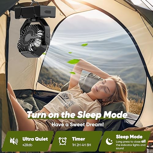 Miniatura 2 de Ventilador de campamento de 20000 mAh, ventilador de batería recargable con control remoto, ventiladores portátiles de tienda de campaña a pilas con
