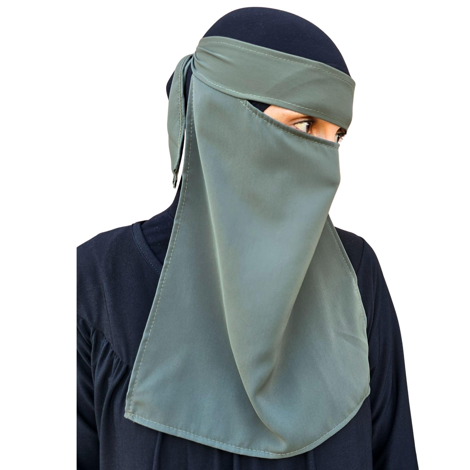 Yaqeen Women's Khaki Hijab Niqab Face Veil Jilbab Abaya Khimar Headscarf One Piece Islamic Scarf Ideal Madrassa Mosque Ramadan Eid Wedding Everyday (Khaki)