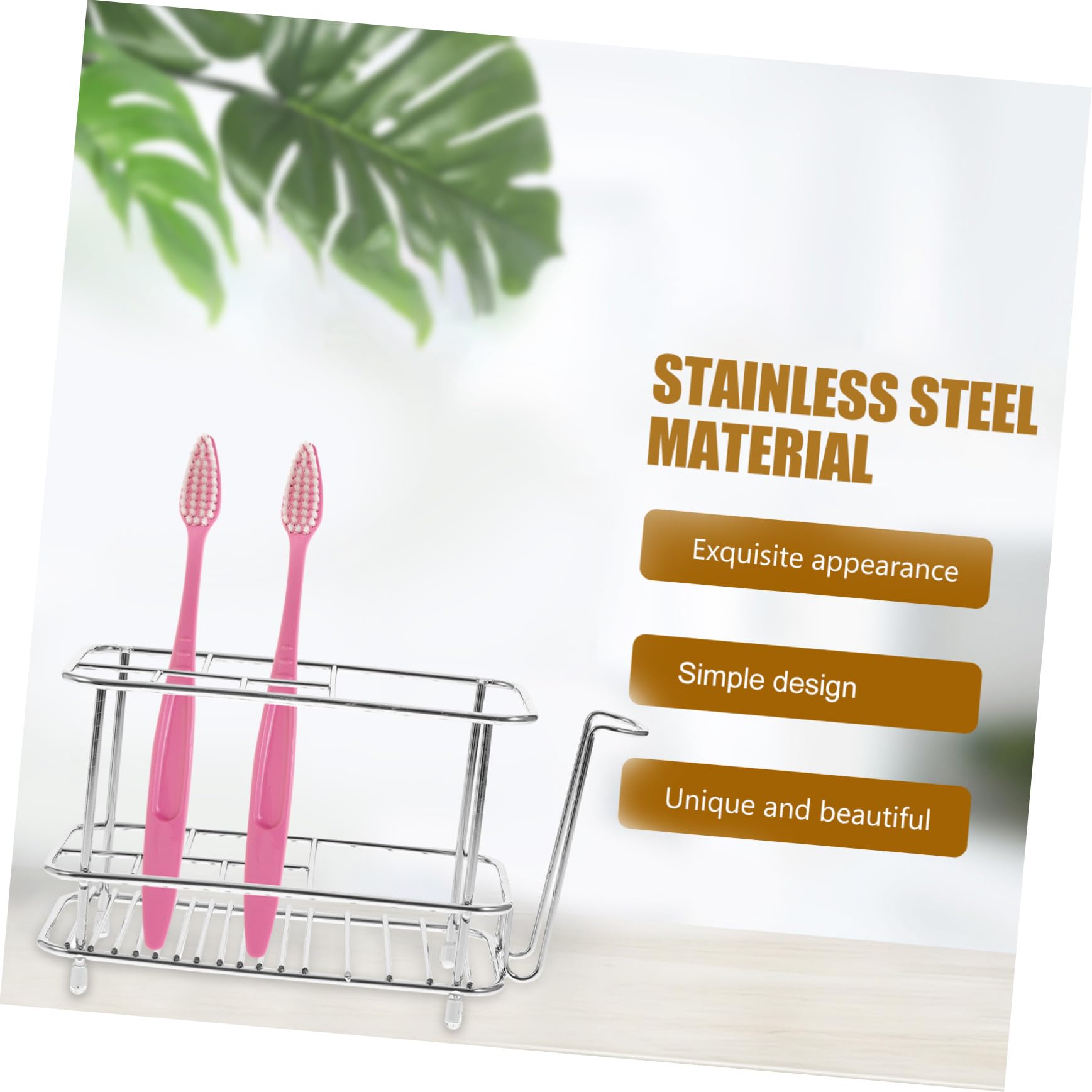 ULTECHNOVO 3 Soportes para Cepillos De Dientes De Baño De Acero Inoxidable 304 Soporte para Pasta De Dientes Organizador De Accesorios De Baño Plateado para Baño Cocina Grande