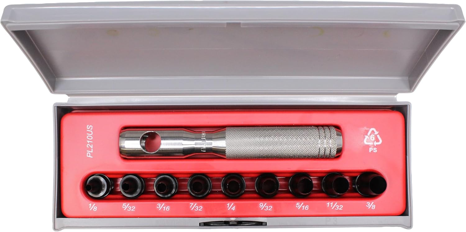 Mayhew Tools 66012 Hollow Punch, 10-Piece Set, Black
