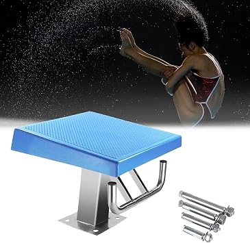 15  Inclined One Step Diving Starting Block and Swimming Competition Jumping Platform with Backstroke Handle, Heavy Duty Stainless Jumping Boards with Loading 250kg/550lbsStandard