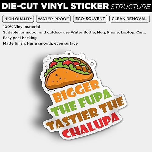 Miniatura 3 de Bigger The FUPA Tastier The Chalupa - Adhesivo adhesivo de vinilo resistente a la intemperie, calcomanía para automóvil, laptop, ventana,