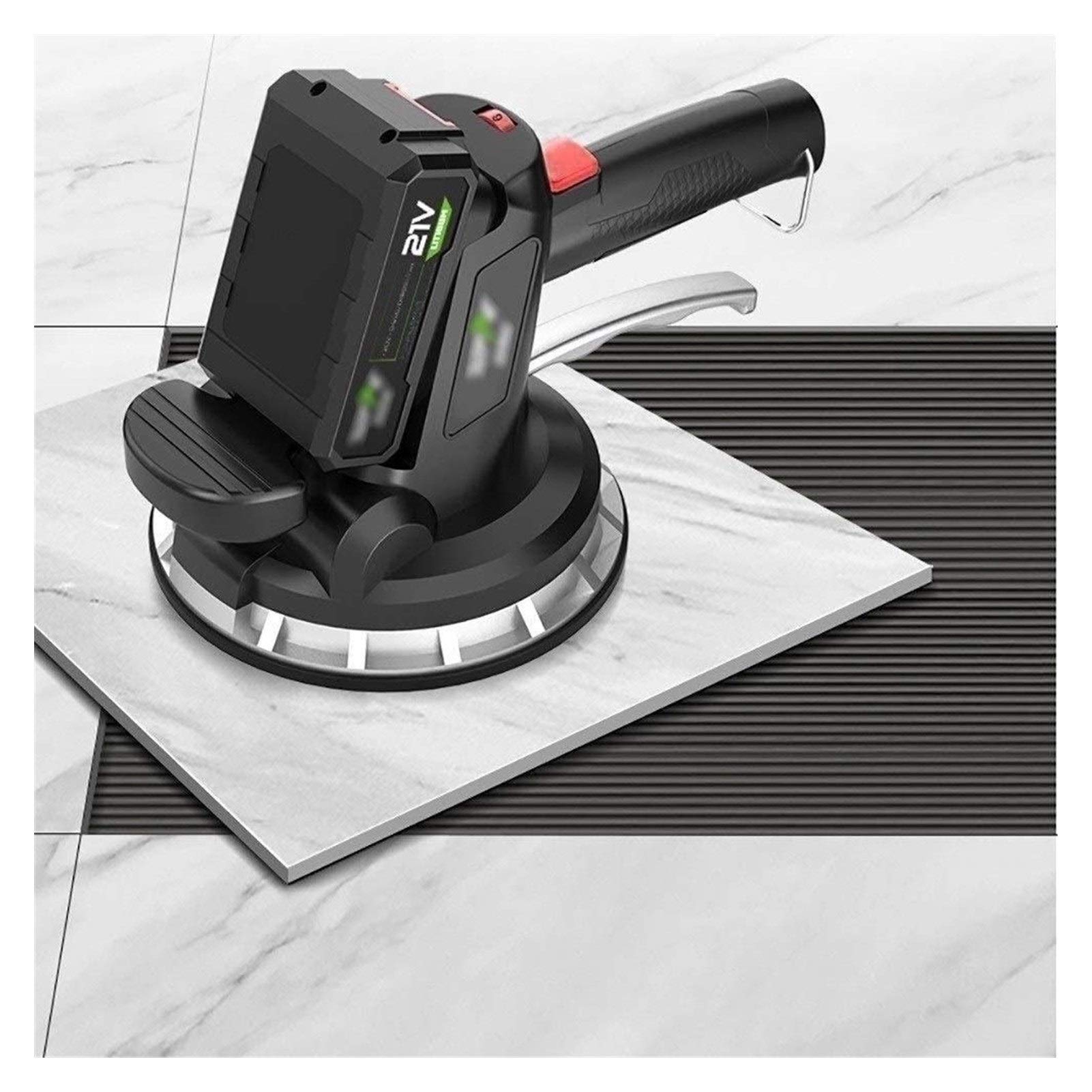 Máquina de Control, Máquina pavimentadora de Pisos - Herramienta de nivelación de losetas - Herramienta de instalación de amarres vibratorios - Máxima adsorción 320 Kg (Color : Dos baterías