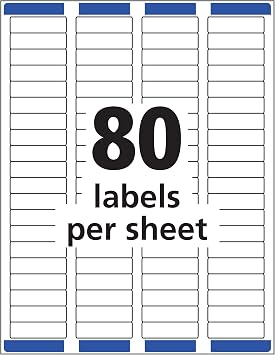 Avery Printable Return Address Labels, Sure Feed Technology, 0.5 x 1.75, White, 800 Blank Mailing Labels (18167)