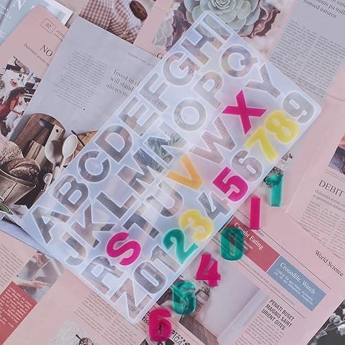 Vista 3 de Moldes de resina de alfabeto de silicona invertida, moldes de letras para fundición de resina, fabricación de joyas de letras, fundición artesanal