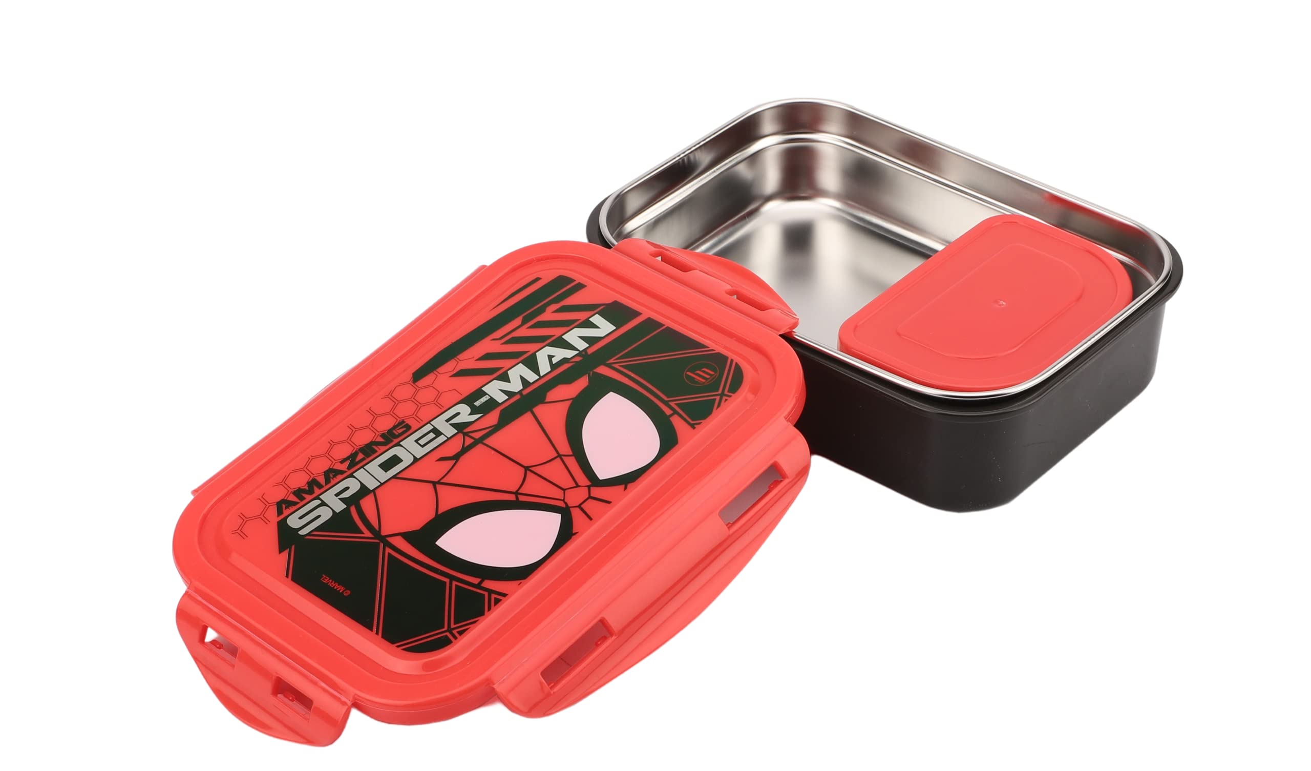 HOOMCharacter Plastic Stainless Steel Made Lunch Box with 304 Stainless Steel Made Snap Lid Inner Container Inside (700 ML)